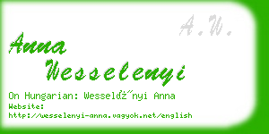 anna wesselenyi business card